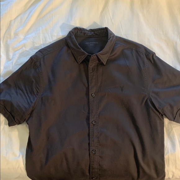 ALLSAINTS Men's Dark Gray Button Down Shirt - Picture 4 of 4